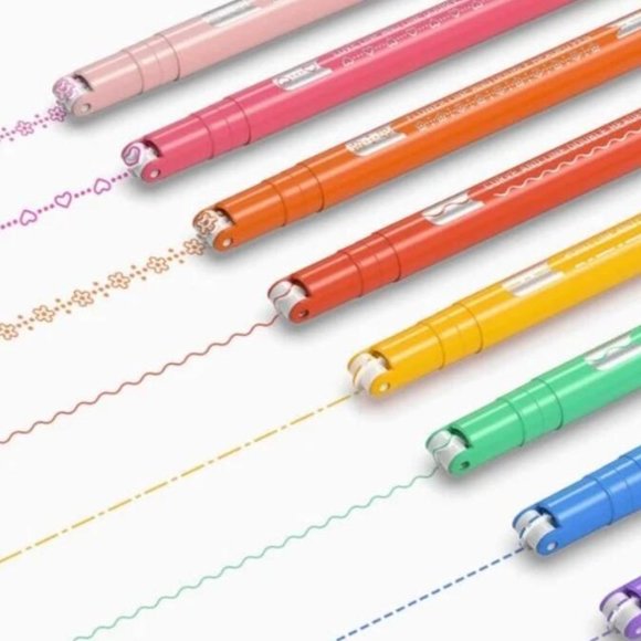 Other - 8 Rainbow Color Dual Tip Markers 5 Different Curve Shapes